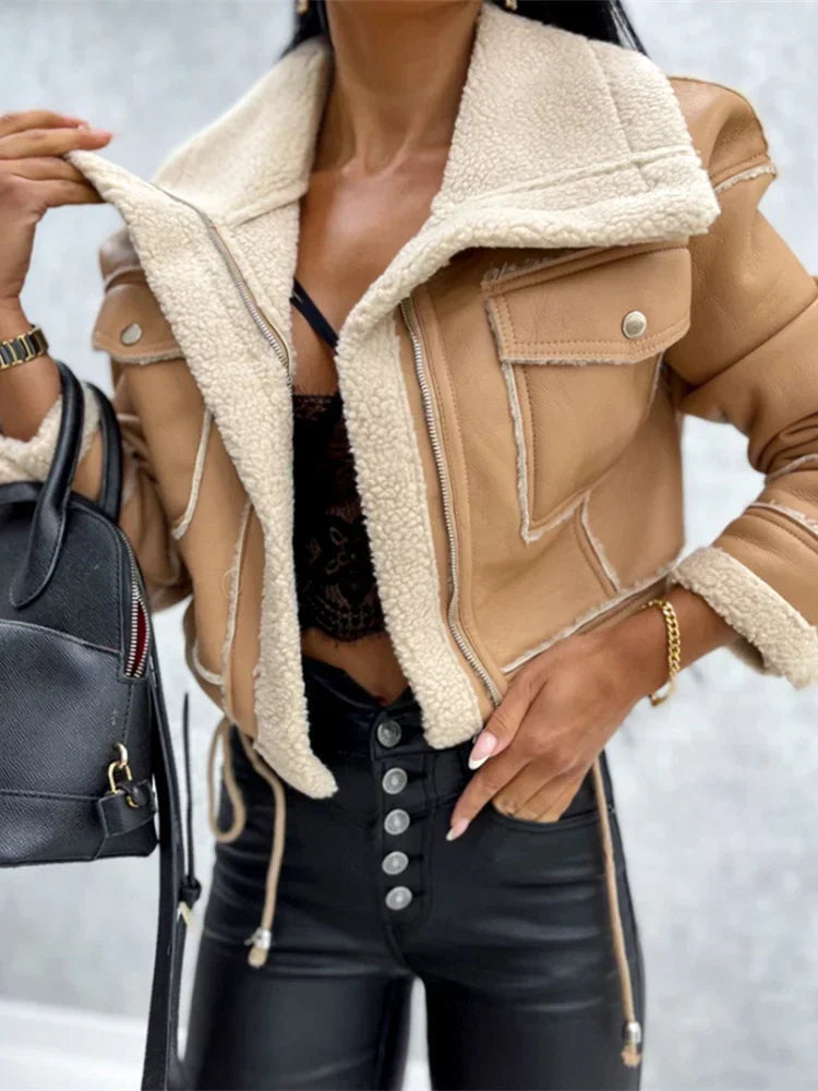 2025 mode Frauen Jacken Herbst Winter Mäntel Gothic Grunge Lange Sleeve Zipper Crop Tops Oberbekleidung Weibliche Windjacke Harajuku