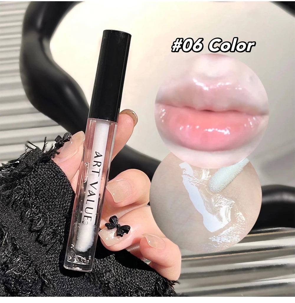 Rosa Liebesbrief Lippenschlamm Spiegelglasur Halskette Set Lippen Make-up Set mit mattem weichem Nebel und weißem Frauen Make-up Kosmetik Geschenke