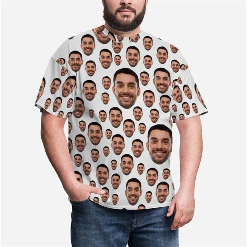 Benutzerdefinierte Gesicht T-shirts Für Männer Voller Druck Personalisierte Diy Gesicht Foto T-shirt Benutzerdefinierte Bild Kurzarm Rundhals T-shirt