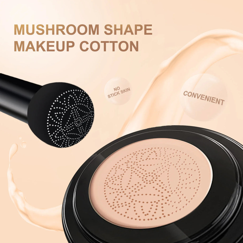 Mushroom Head Air Cushion BB Cream, Moisturizing Concealer Lasting Nude CC Liquid Foundation Even Skin Tone Makeup Base Primer