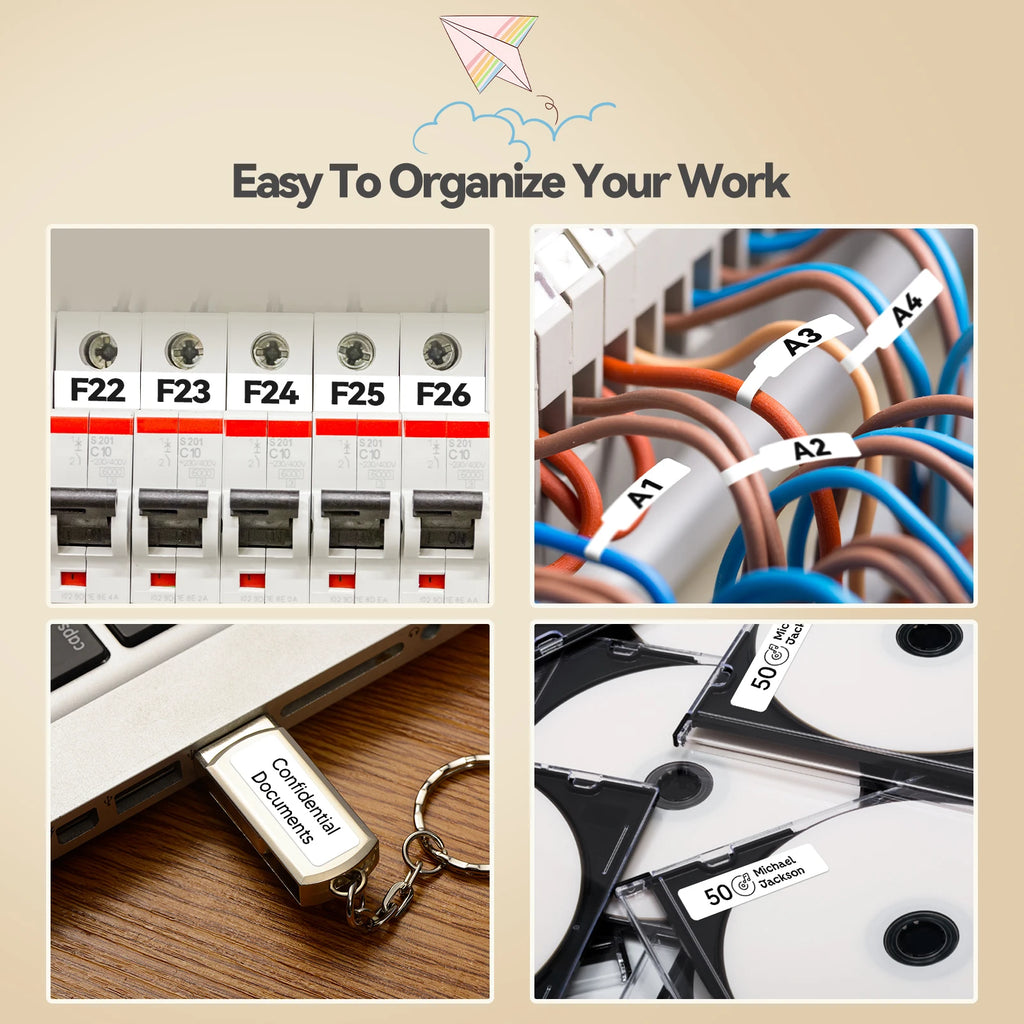 3 Stück 15 mm x 7 m kontinuierliches Etikettenpapier, passend für P12 P15 Phomemo D30 Q30 Drucker, wasserdichter, selbstklebender Thermodrucker