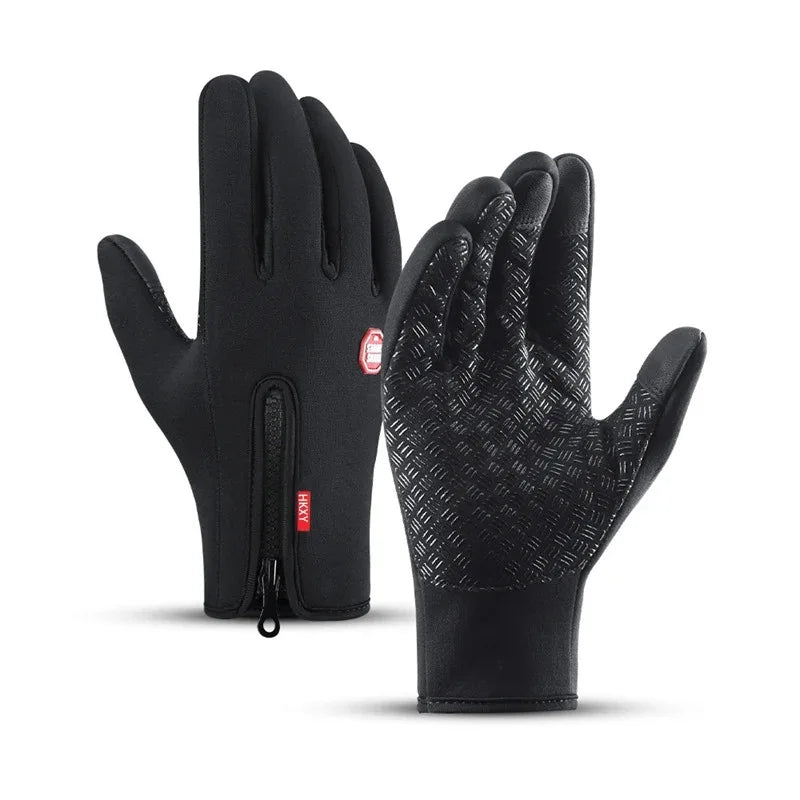 Warme Winterhandschuhe für Herren und Damen, Touchscreen, wasserabweisende Handschuhe, Snowboard, winddicht, Outdoor, Radfahren, Fahren, Reißverschluss, Sporthandschuh