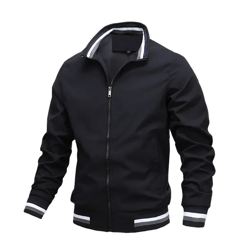 Herren Jacken Herbst und Winter Stehkragen Casual Reißverschluss Jacke Outdoor Sport Mantel Windjacke Jacke Männer Bomber Übergroße