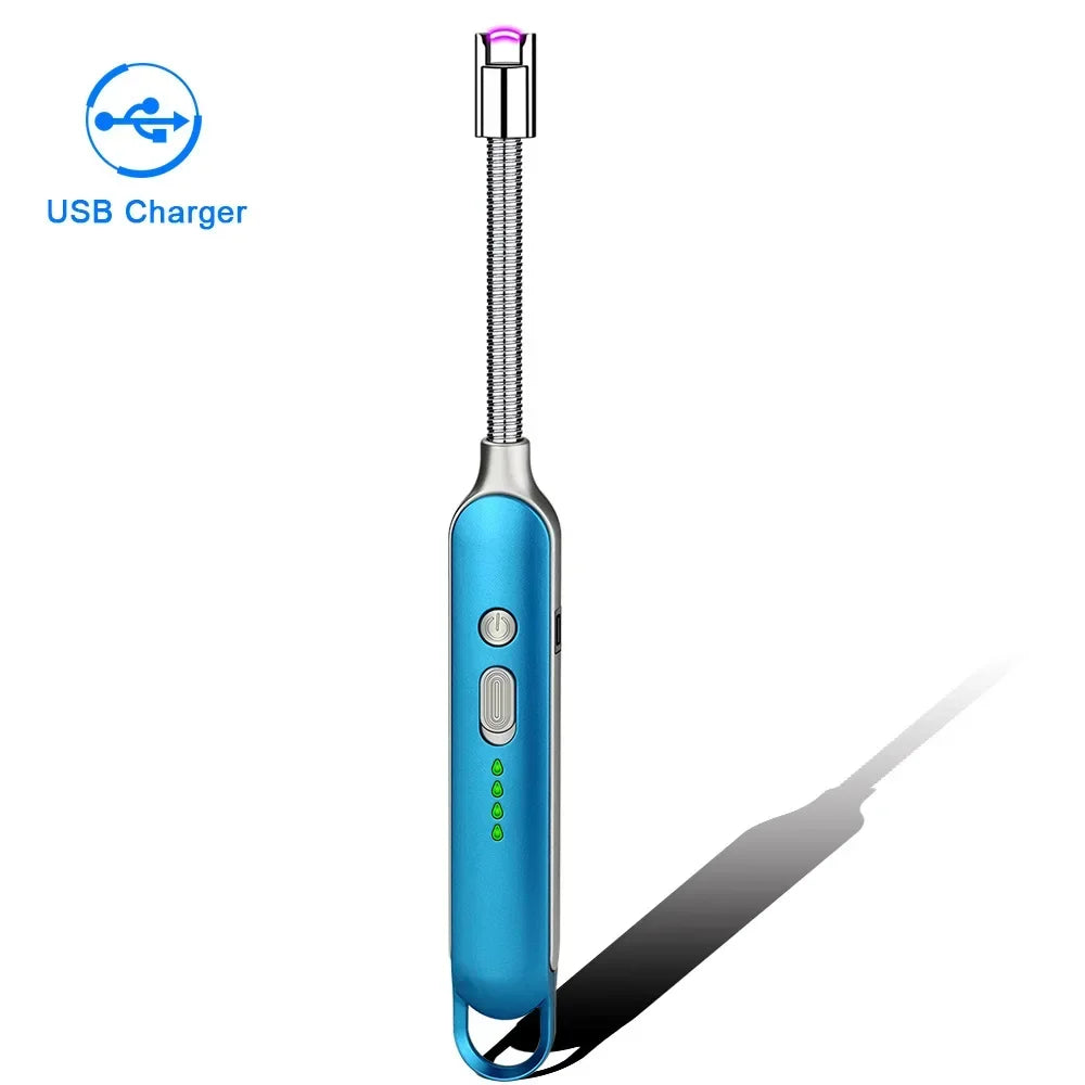 NEUE USB wiederaufladbare tragbare küche kerze leichter winddicht LED plasma arc flammenlose leichter zigarette zubehör männer geschenk