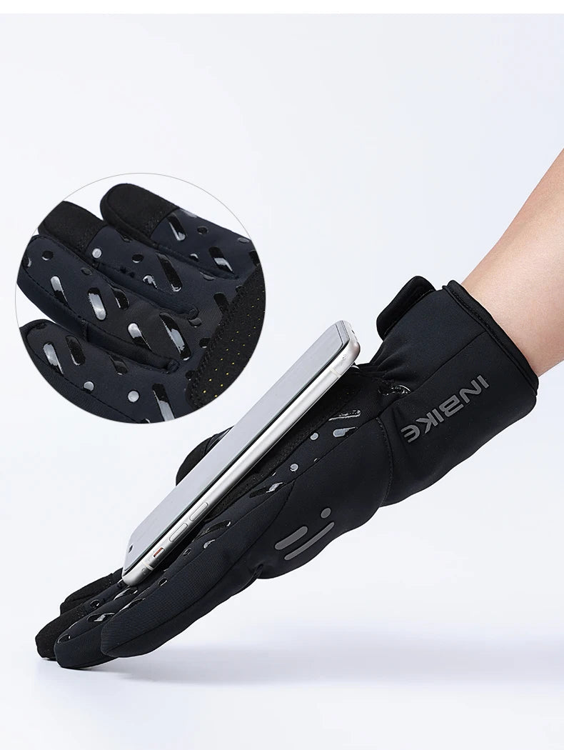 INBIKE Winter-Fahrradhandschuhe für Herren und Damen, warmer Fleece-Fahrradhandschuh zum Reiten, Fahrradhandschuhe, wasserdichtes Touchscreen-Zubehör