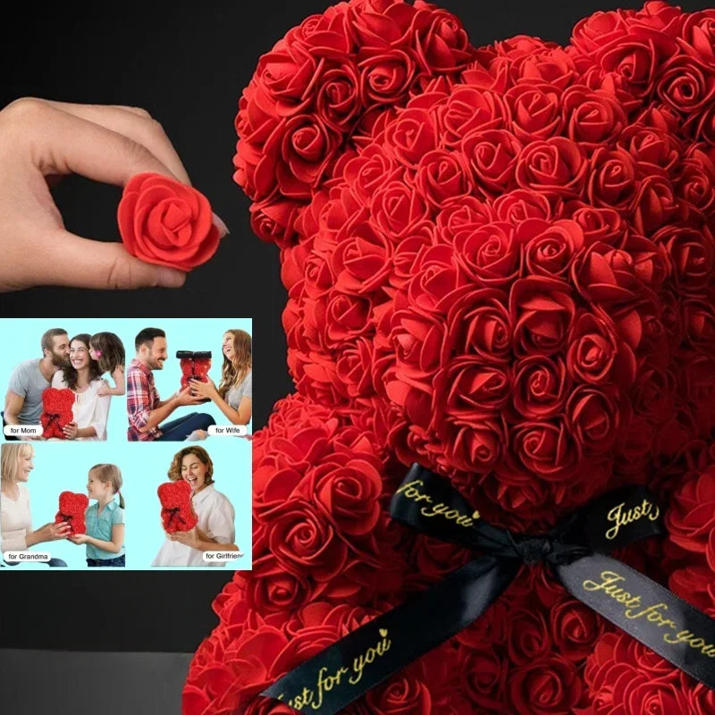 2025, neue künstliche Blume, ewige Rose, Teddybär für Mama, Muttertag, Geburtstag, Valentinstag, Jahrestag, Geschenke und Dekorationen
