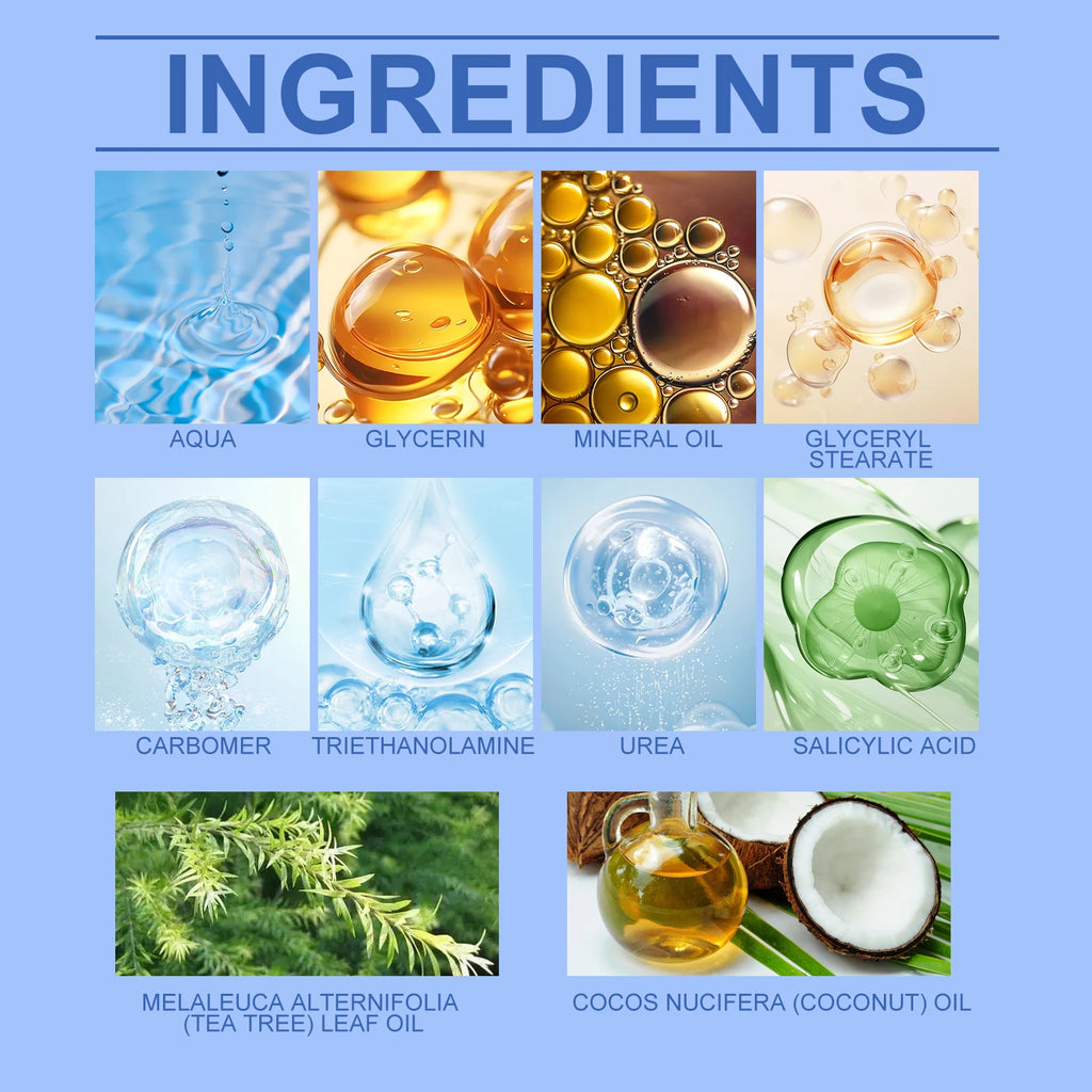 Harnstoff-Fußcreme – Peeling-Feuchtigkeitsbehandlung mit Kokosnussöl und Salicylsäure, hilft bei der Erweichung rauer Haut und verhindert Trockenheit