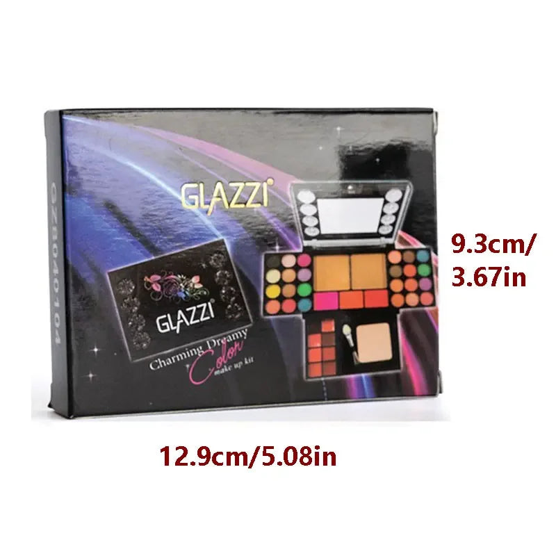 37-Farben-Make-up-Palette-Set, Mini-Reisegröße, Lidschatten, Rouge, gepresstes Pulver, Lippenstift-Set, koreanische Kosmetik, Damen, wasserdicht