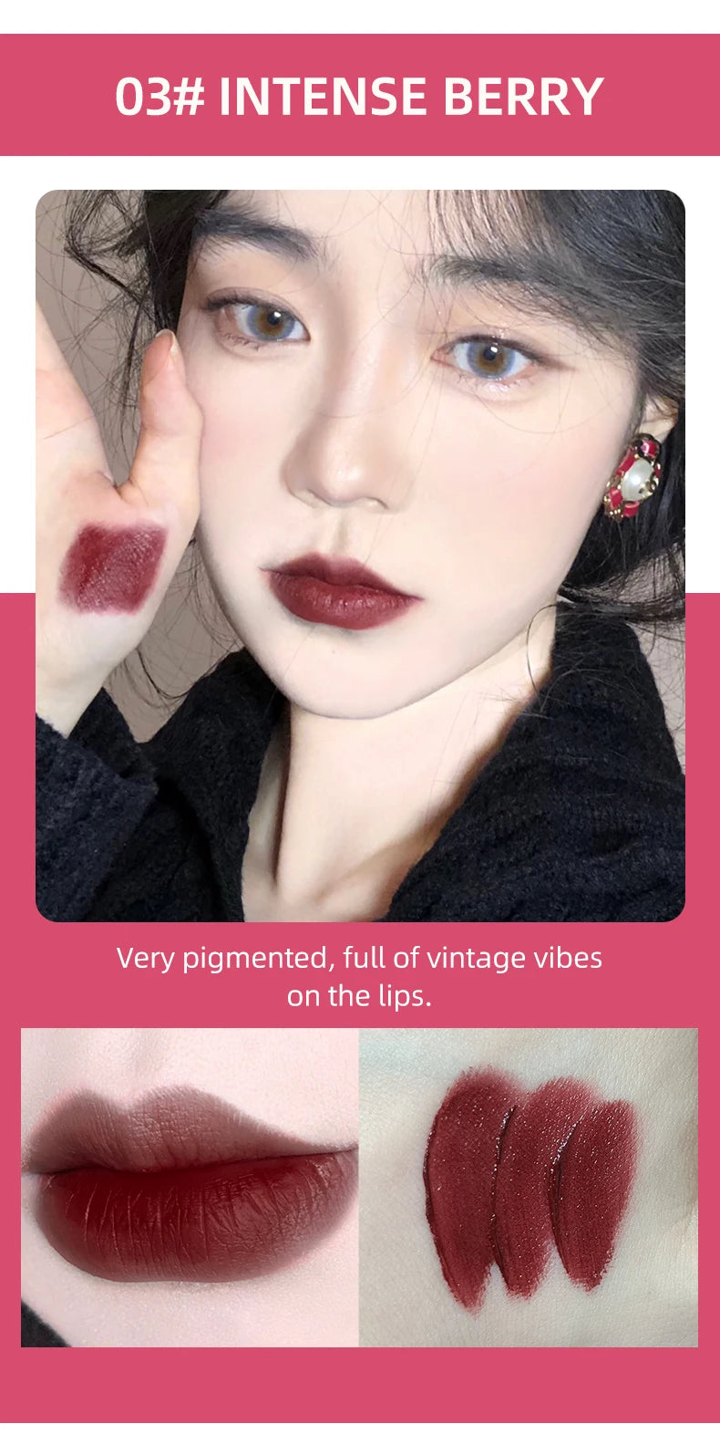 CACE Mattflüssiger Lippenstift-Make-up-Sets, 4 Farben Lipgloss und 1 transparenter Lipgloss und 1 Stück Lippenbalsam, praller und Halsketten-Geschenk