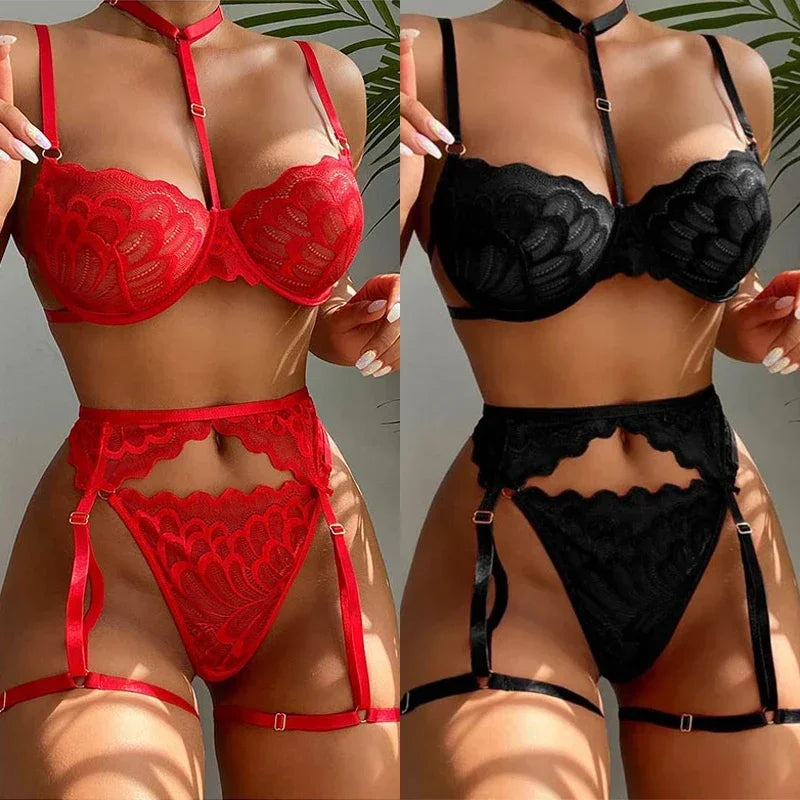 Sexy Erotische Dessous Frauen BH Strumpfbänder Tangas Patchwork Durchsichtig Dessous Set Damen Sexy Unterwäsche Set Porno Sexy Kostüme