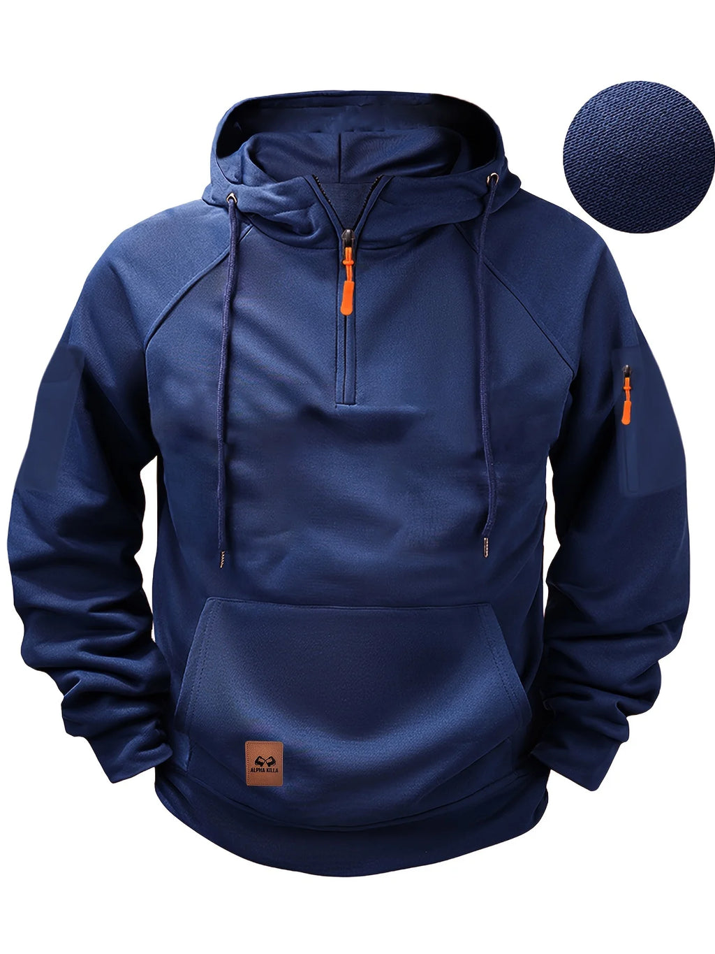Neues Multi-Pocket-Reißverschluss-Fleece-Sweatshirt mit fallender Schulter und Kapuze für Herren und Damen in Übergröße, lockerer Pullover, modisches Sweatshirt
