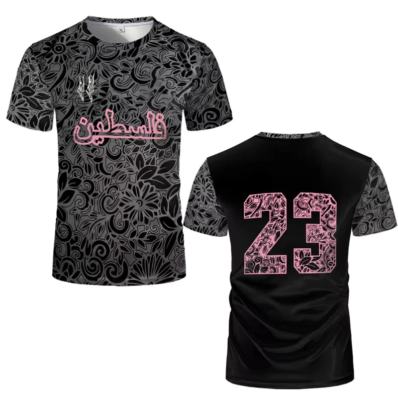 Palästina Fußball Jersey T Shirts Erwachsene & Kinder Neue Sommer Digital Print Fußball Uniformen Casual Sport Palästinensische Flagge Gym Tops