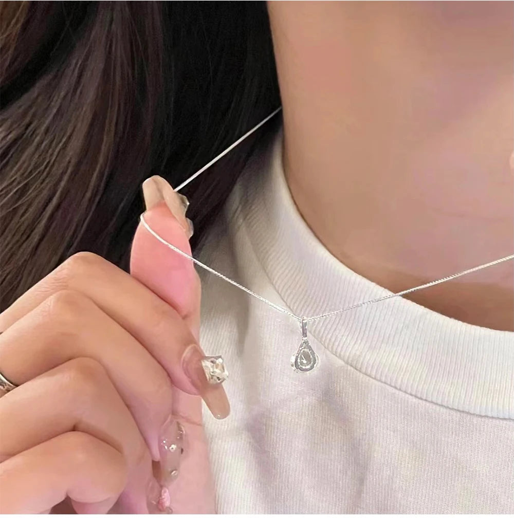 Rosa Liebesbrief Lippenschlamm Spiegelglasur Halskette Set Lippen Make-up Set mit mattem weichem Nebel und weißem Frauen Make-up Kosmetik Geschenke