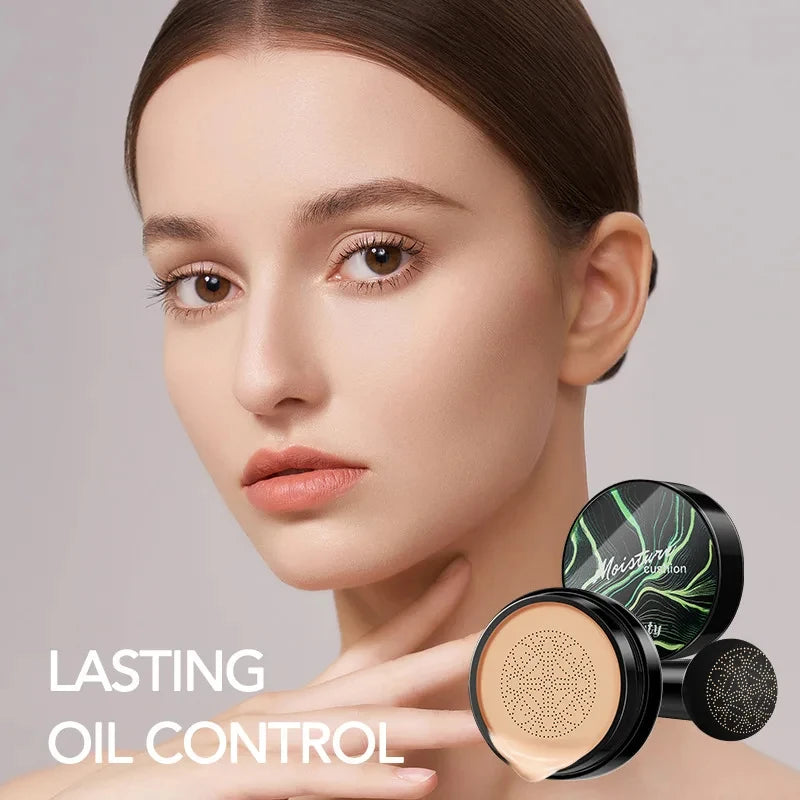 Mushroom Head Air Cushion BB Cream, Moisturizing Concealer Lasting Nude CC Liquid Foundation Even Skin Tone Makeup Base Primer