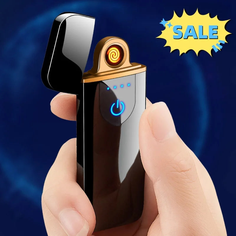 Berührungsempfindliches USB-Lade-Wolframdraht-Feuerzeug für den Außenbereich, winddicht, elektrisch, flammenlos, Spule, Zigarettenanzünder als Geschenk für Männer