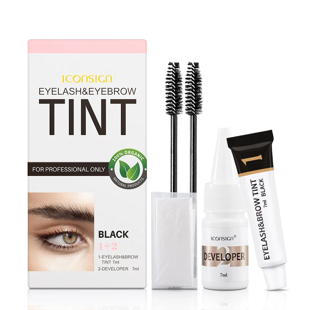 ICONSIGN Wimpern-Augenbrauen-Färbemittel-Set, Mascara-Lift, Tönung, Tattoo, Augen, Make-up-Werkzeuge, hält 60 bis 80 Tage