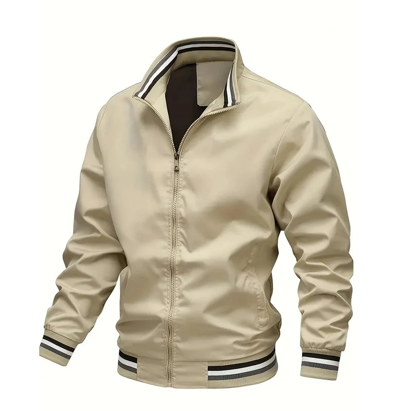 Herren Jacken Herbst und Winter Stehkragen Casual Reißverschluss Jacke Outdoor Sport Mantel Windjacke Jacke Männer Bomber Übergroße