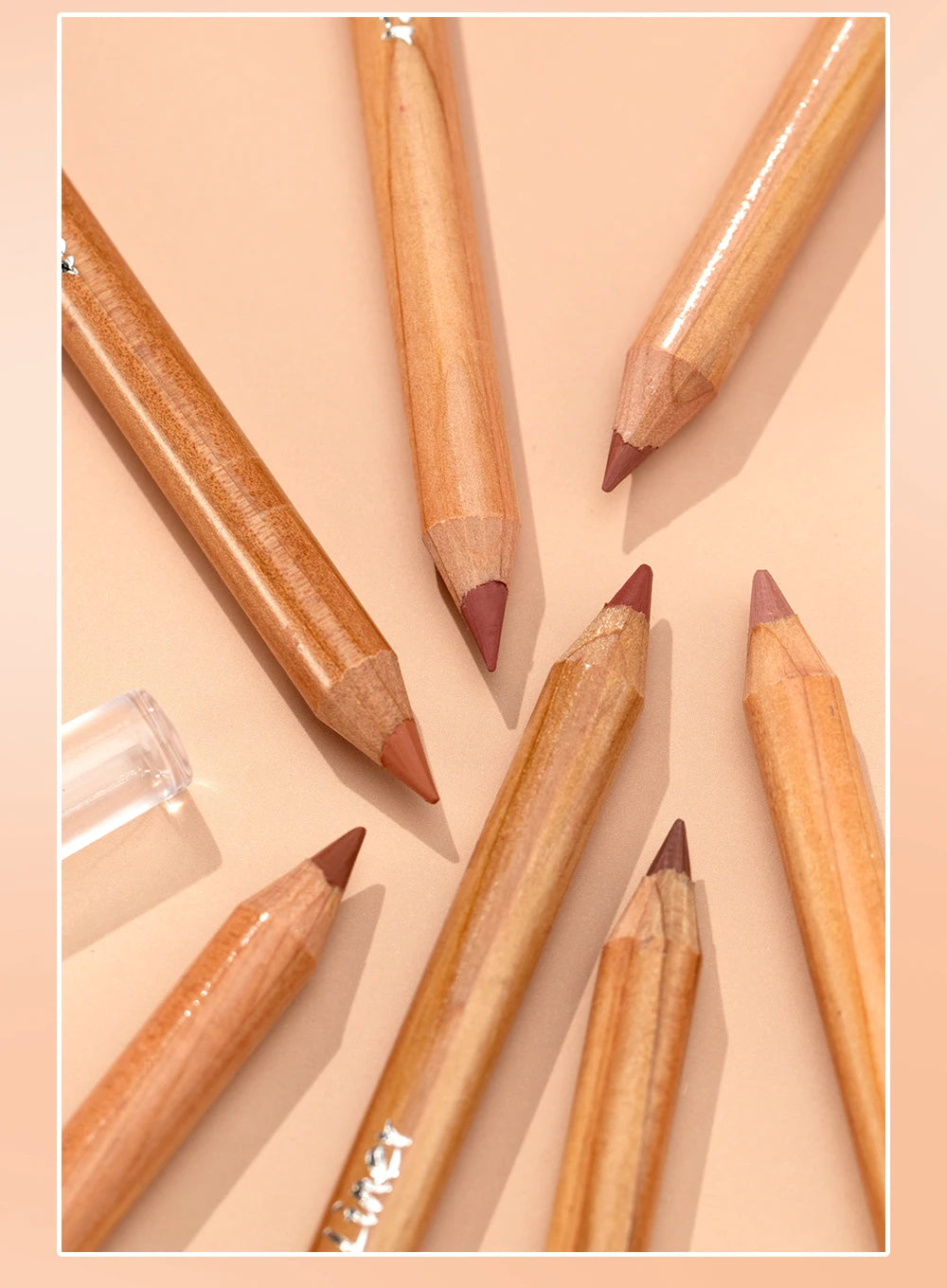 QIBEST 12 Teile/satz Matte Lip Liner Bleistift Lip Umriss Konturierung Dauerhafte Lippenstift Hohe Pigment Nicht Einfach Verblassen Samt Feine Lipliner