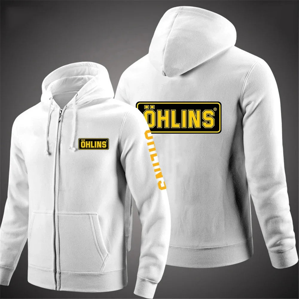 2025 männer Neue Ohlins Suspension Gedruckt Mantel Einfarbig Zipper Mit Kapuze Langarm Jacke Casual Sport Mode Hoodie