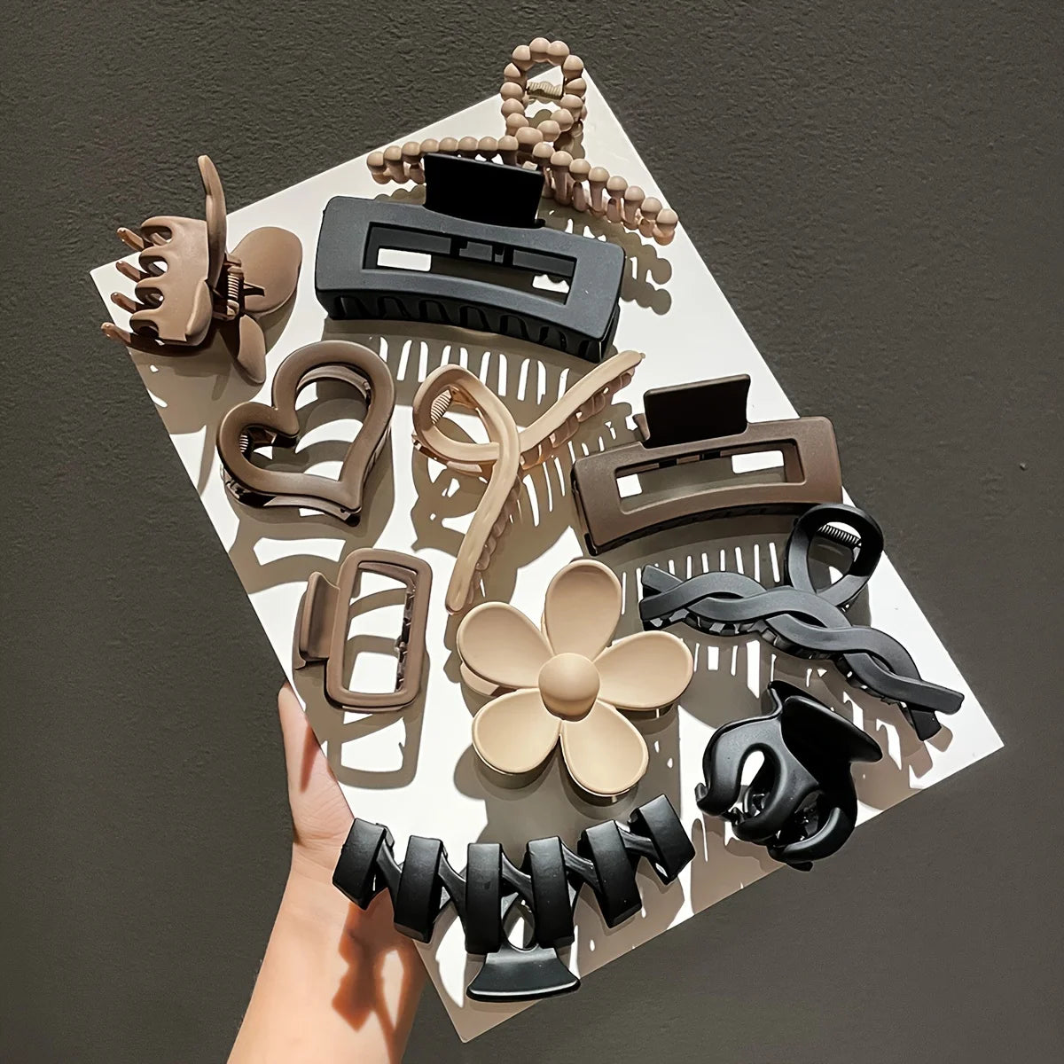 11-teiliges High-End-Clip-Set für Damen, mattiertes Clip-Set für den Hinterkopf, Hai-Clip, Kopfbedeckung