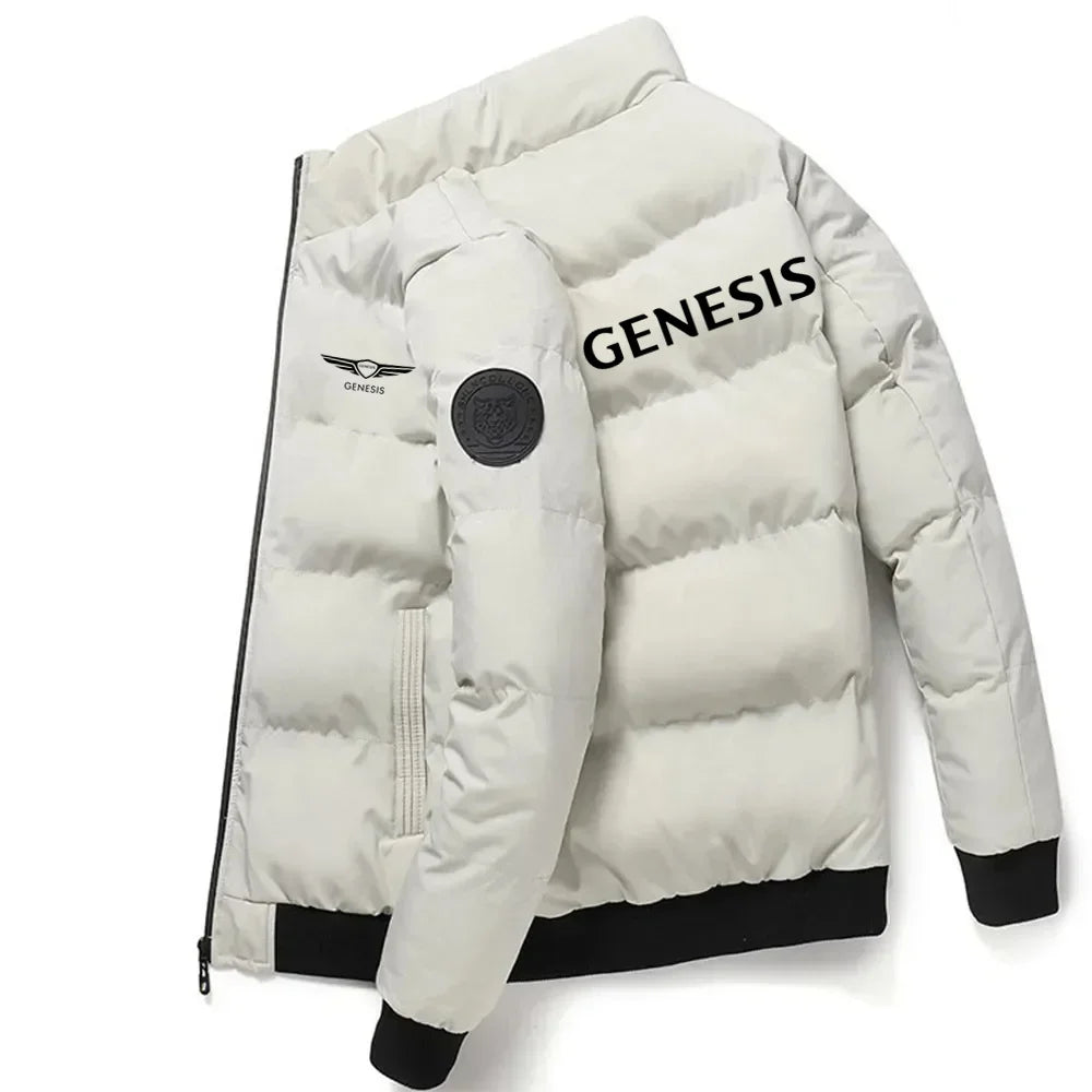 GENESIS Modische Freizeitjacke für Herren im Winter, Genesis-Baumwolljacke 2025, lässige, warme, mit Baumwolle gefütterte Jacke mit Stehkragen