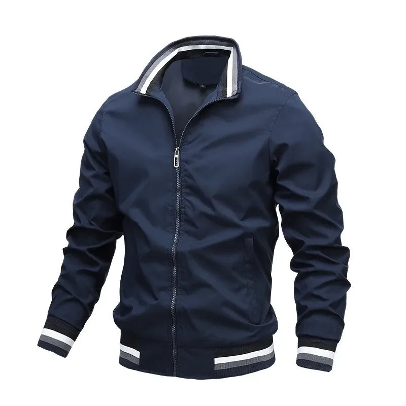 Herren Jacken Herbst und Winter Stehkragen Casual Reißverschluss Jacke Outdoor Sport Mantel Windjacke Jacke Männer Bomber Übergroße